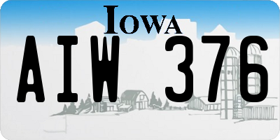 IA license plate AIW376