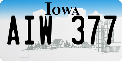 IA license plate AIW377