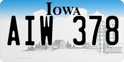 IA license plate AIW378