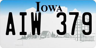 IA license plate AIW379