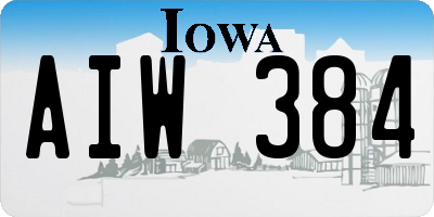 IA license plate AIW384