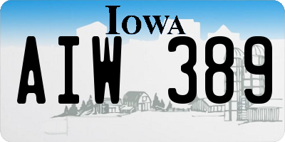 IA license plate AIW389