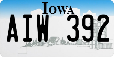 IA license plate AIW392