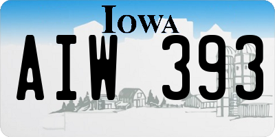 IA license plate AIW393
