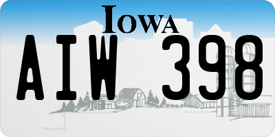 IA license plate AIW398