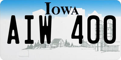 IA license plate AIW400