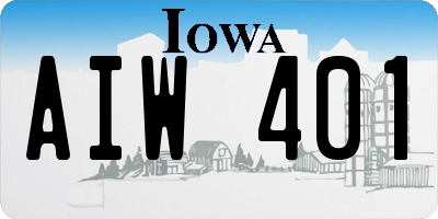 IA license plate AIW401