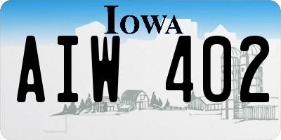 IA license plate AIW402