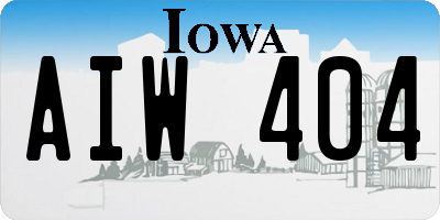 IA license plate AIW404