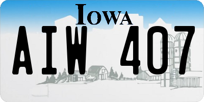 IA license plate AIW407