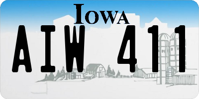 IA license plate AIW411