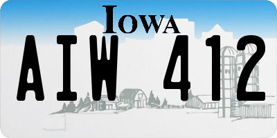 IA license plate AIW412