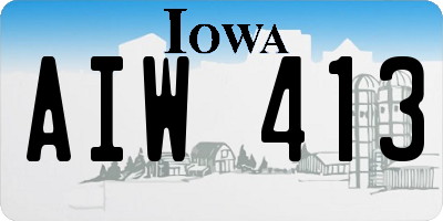 IA license plate AIW413