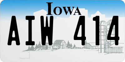 IA license plate AIW414