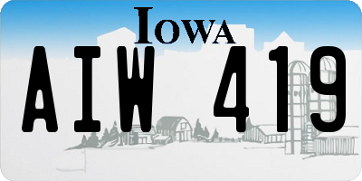 IA license plate AIW419