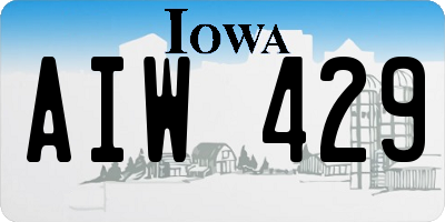IA license plate AIW429