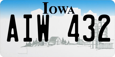 IA license plate AIW432