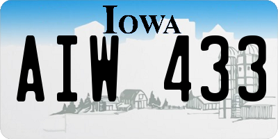 IA license plate AIW433