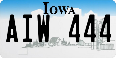 IA license plate AIW444