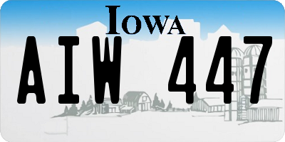 IA license plate AIW447