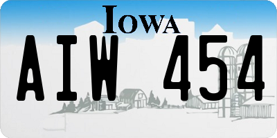 IA license plate AIW454