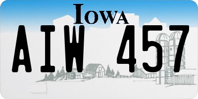 IA license plate AIW457
