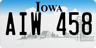 IA license plate AIW458