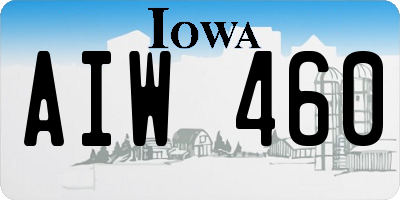 IA license plate AIW460