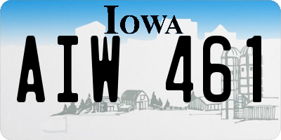 IA license plate AIW461