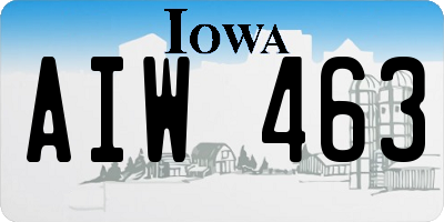 IA license plate AIW463