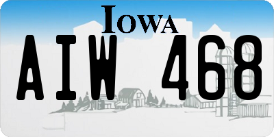 IA license plate AIW468
