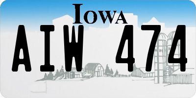 IA license plate AIW474