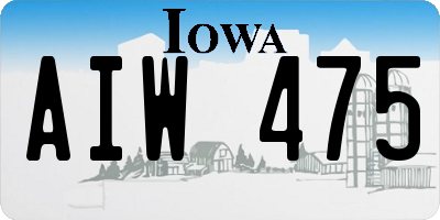 IA license plate AIW475