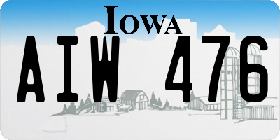 IA license plate AIW476