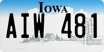IA license plate AIW481
