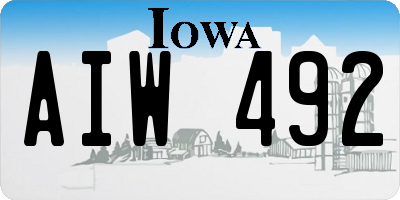 IA license plate AIW492