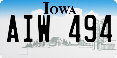 IA license plate AIW494