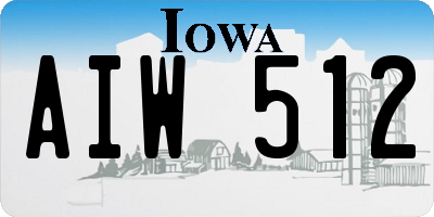IA license plate AIW512