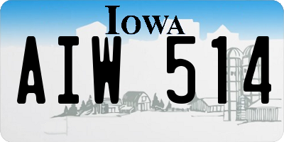 IA license plate AIW514