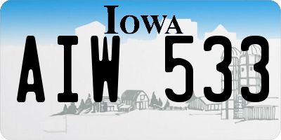 IA license plate AIW533