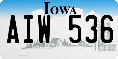 IA license plate AIW536