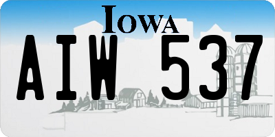 IA license plate AIW537