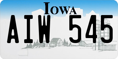 IA license plate AIW545