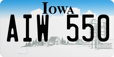 IA license plate AIW550