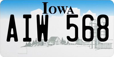 IA license plate AIW568