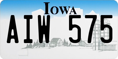 IA license plate AIW575