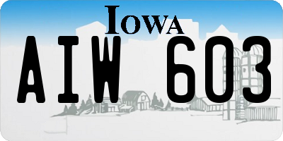 IA license plate AIW603