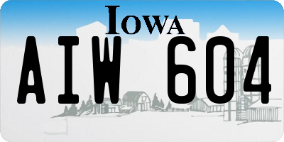 IA license plate AIW604
