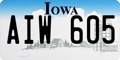 IA license plate AIW605