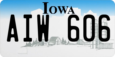IA license plate AIW606